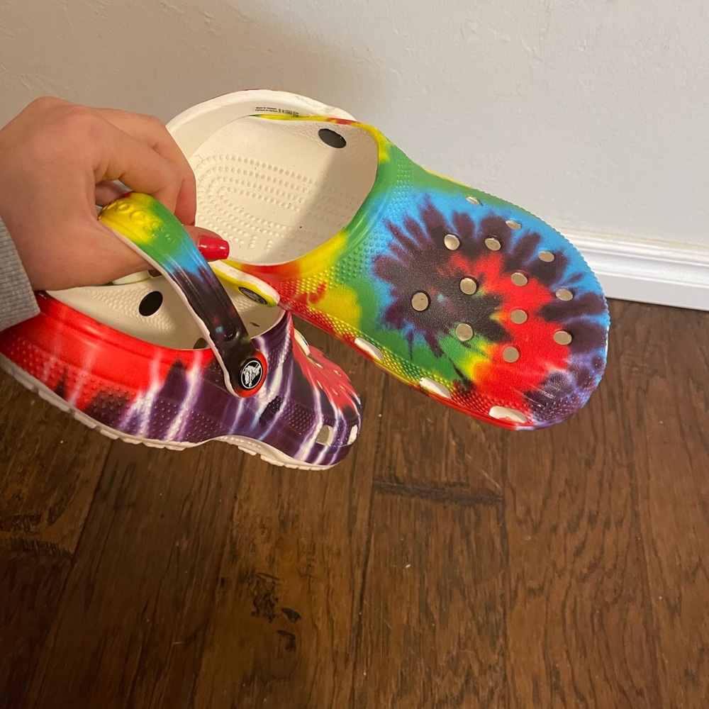 Size 8.5 rainbow crocs